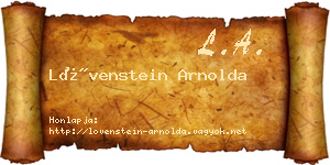 Lövenstein Arnolda névjegykártya